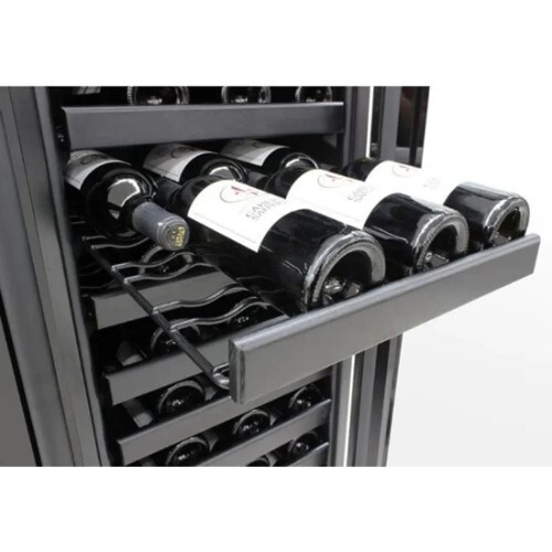 WINE COOLER 180 BOTTLES BLACK DUAL-ZONE 2 DOOR