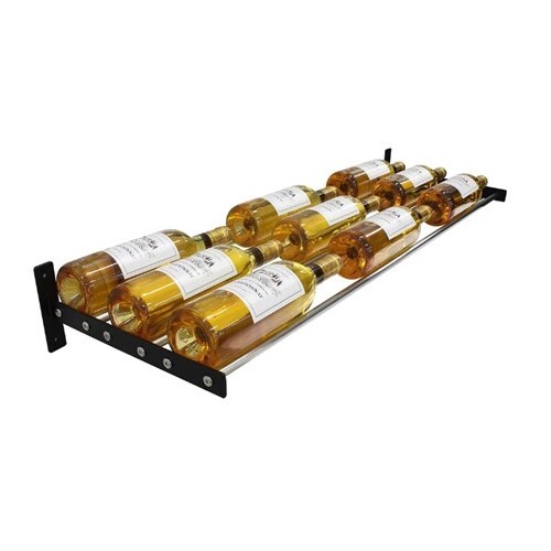 WINE RACK 3 BOTTLES DEEP WALL-MOUNTED HORIZONTAL DISPLAY