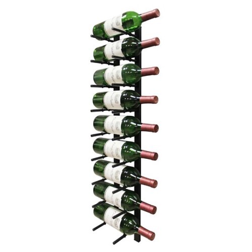 WINE RACK PEG 9 BOTTLE MODERN, BLACK