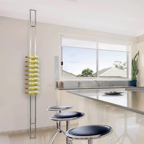 WINE RACK FRAME FLOOR TO CEILING FRAME, STAINLESS