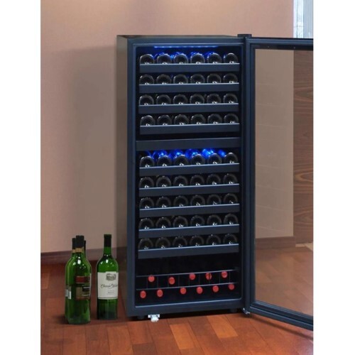 WINE COOLER 110 BOTTLES BLACK DUAL-ZONE