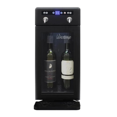 WINE DISPENSER 2 BOTTLES BLACK WITH 2 GAS CYLINDERS