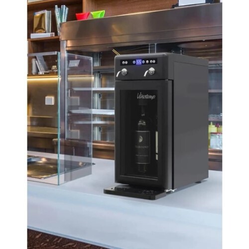 WINE DISPENSER 2 BOTTLES BLACK WITH 2 GAS CYLINDERS