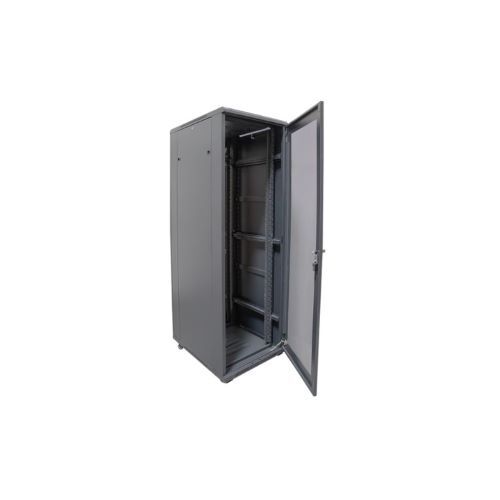 RACK 42U 23.6W X 31.5D X 80.9H W/4 FANS/HEX PERF DR/ALL 4 SIDES LOCKABLE/CASTERS & LEVELING FEET