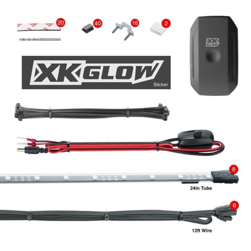 KIT 8X24" TUBES XKCHROME CAR STANDARD KIT WITH DUAL-MODE DASH MOUNT CONTROLLER