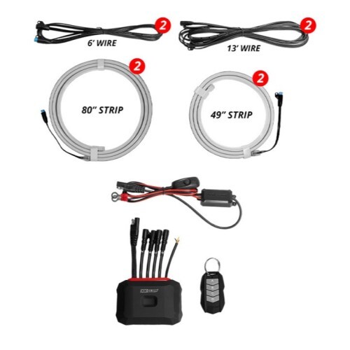 KIT 2X49IN + 2X80IN XKMAX RGB ADDRESSABLE FLEXIBLE BODY PANEL GAP STRIP APP CONTROL KIT