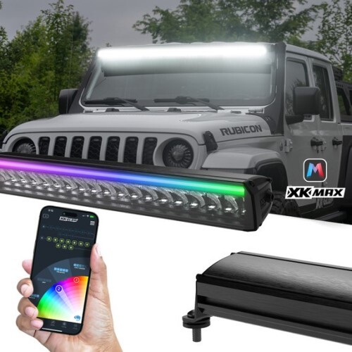 LIGHT BAR XKMAX 40IN LED LIGHT BAR WITH RGBW ADDRESSABLE DRL BLUETOOTH APP CONTROL