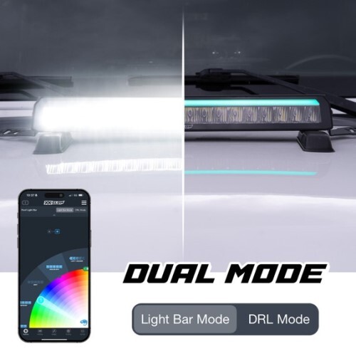 LIGHT BAR XKMAX 40IN LED LIGHT BAR WITH RGBW ADDRESSABLE DRL BLUETOOTH APP CONTROL