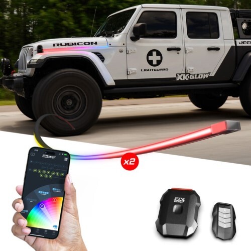 APP-CONTROLLED XKMAX RGB ADDRESSABLE ACCENT LIGHT STRIP KIT FOR JEEP