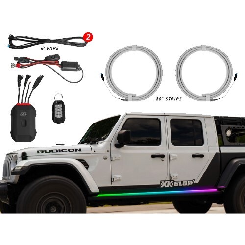 KIT XKMAX RGB ADDRESSABLE ACCENT LIGHT STRIP APP CONTROL KIT FOR JEEP 2X80IN
