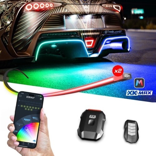 KIT 2X49IN XKMAX RGB ADDRESSABLE FLEXIBLE BODY PANEL GAP STRIP APP CONTROL KIT