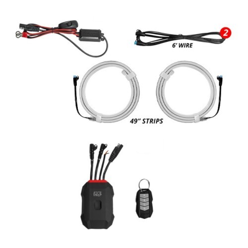 KIT 2X49IN XKMAX RGB ADDRESSABLE FLEXIBLE BODY PANEL GAP STRIP APP CONTROL KIT