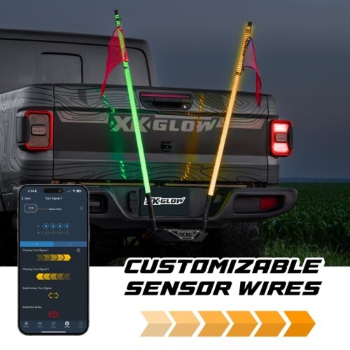 KIT 1 X 48"  XKMAX RGBW ADVANCED APP CONTROL LED WHIP LIGHT KIT FOR 4X4 OFFROAD UTV ATV