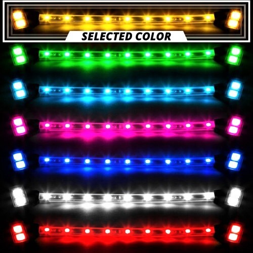 MOTORCYCLE KIT GREEN - 8XPOD + 2X8"STRIPS SINGLE COLOR XKGLOW LED ACCENT LIGHT