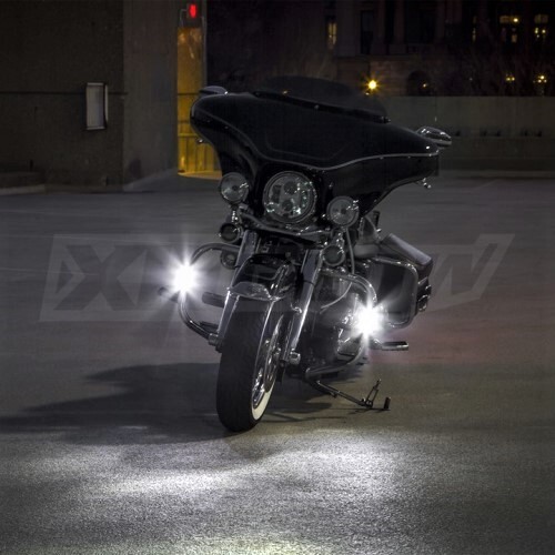 MOTORCYCLE DRIVING LIGHTS HIGHWAY BAR SWITCHBACK DRL TURNSIGNAL - BLACK