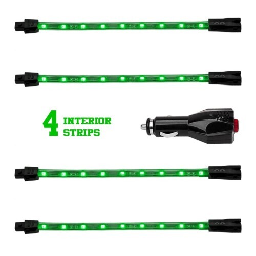LIGHT CAR/TRUCK ACCENT KIT GREEN - 4X8" SINGLE COLOR XKGLOW UNDERGLOW LED