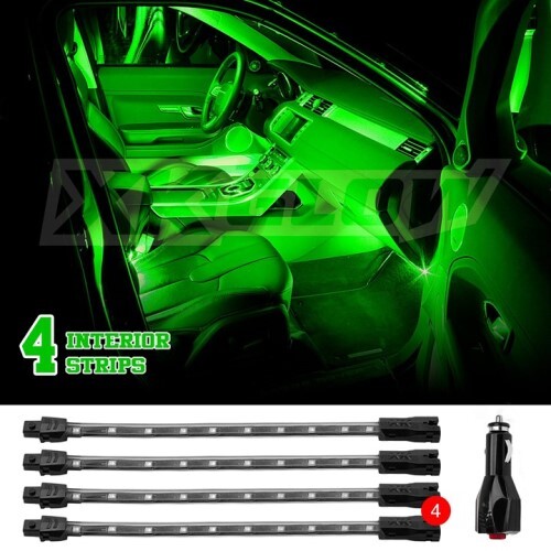 LIGHT CAR/TRUCK ACCENT KIT GREEN - 4X8" SINGLE COLOR XKGLOW UNDERGLOW LED