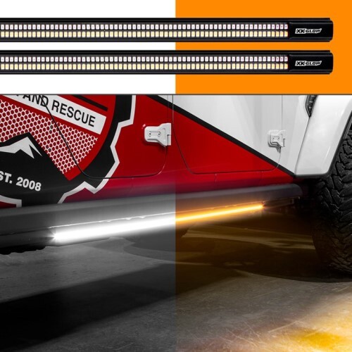 LIGHT BAR LED WITH TURN SIGNAL 48/60INCH WHITE+AMBER RUNNING BOARD STEP