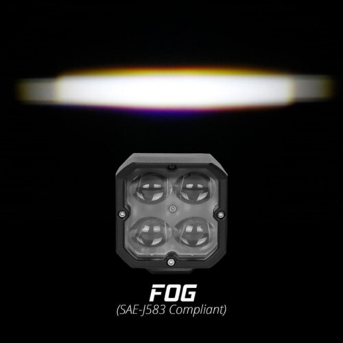 KIT LIGHT LED ACCENT 2PC FLUSH MOUNT XKCHROME 20W CUBE WITH RGB W/ CONTROLLER- FOG BEAM