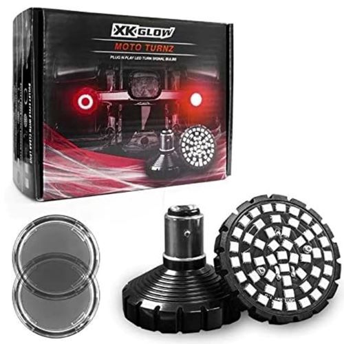 TURN SIGNAL KIT MOTORCYCLE REAR LED  - 1156 BULLET STYLE SMOKED LENSES