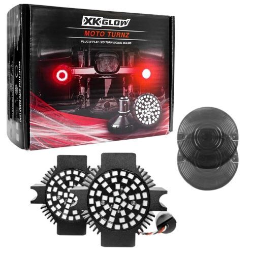 TURN SIGNAL KIT MOTORCYCLE REAR LED  - 1156 FLAT STYLE SMOKED LENSES