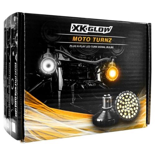 TURN SIGNAL KIT MOTORCYCLE REAR LED - FLAT STYLE CLEAR LENSES