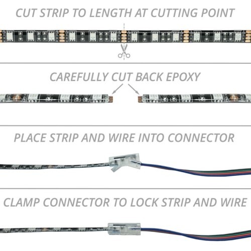 CONNECTOR 4 PIN QUICK CONNECTOR- STRIP TO WIRE | XKCHROME