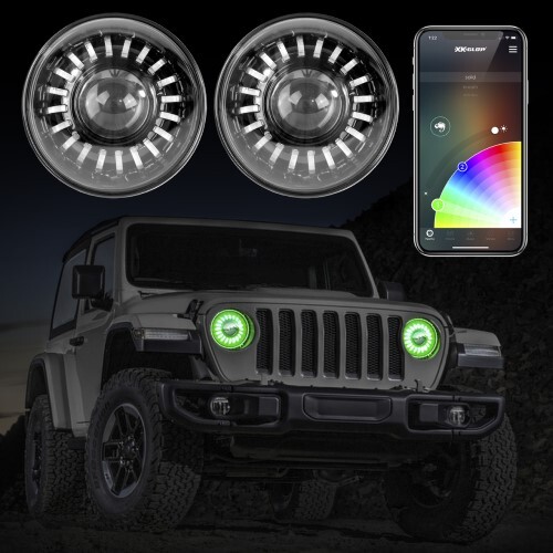 HEADLIGHTS 7IN 2PC RGB JEEP JL KIT W/ MOUNTING BRACKETS