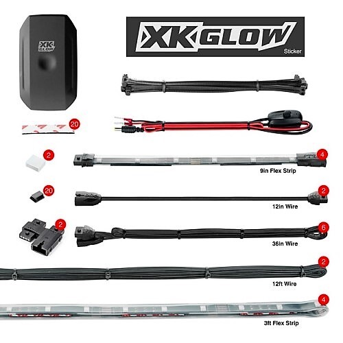 KIT STRIP ADVANCED XKCHROME BOAT 4X36" + 4X9" WITH DUAL-MODE DASH MOUNT CONTROLLER