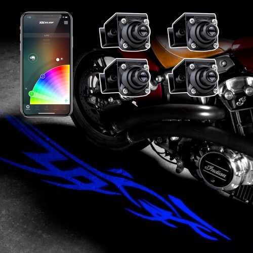 LED KIT CURBFX 4PC TATOO STYLE XKCHROME APP CONTROL LED PROJ