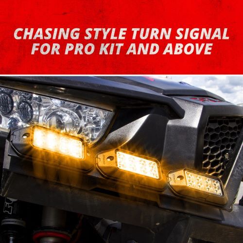 SIGNAL LIGHT + HORN KIT FOR ATV UTV STREET LEGAL CONVERSION, 2 WHITE 2 RED 2 AMBER PODS