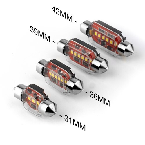 BULB 2PC 36MM WHITE ULTRA LED WITH BUILT-IN CANBUS