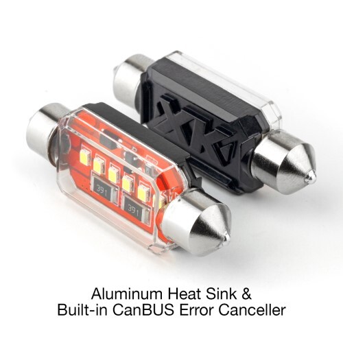 BULB 2PC 36MM WHITE ULTRA LED WITH BUILT-IN CANBUS