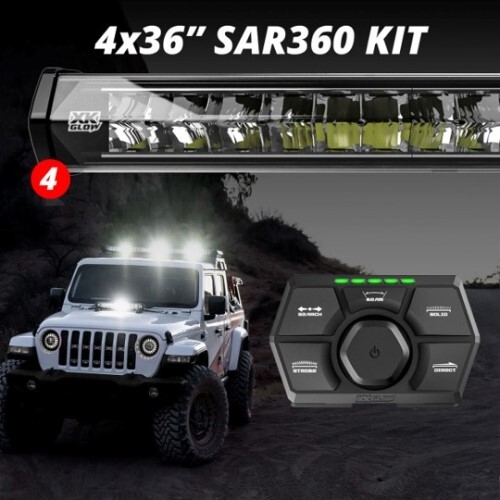 KIT EMERGENCY LIGHT BAR WHITE (4) 36” SAR360 LIGHT BAR KIT EMERGENCY SEARCH AND RESCUE LIGHT SYSTEM