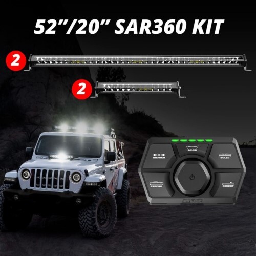 KIT EMERGENCY LIGHT BAR WHITE (2)52" (2)20” SAR360 LIGHT BAR KIT EMERGENCY SEARCH AND RESCUE LIGHT S