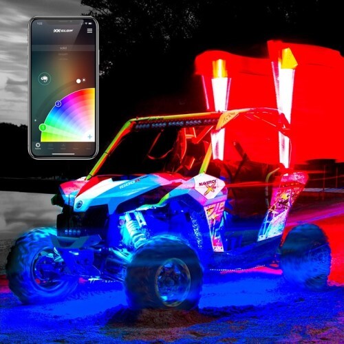 KIT LIGHT LED 2X WHIP 2ND GEN XKCHROME ADV APP CONTROL/4X4 OFFROAD UTV ATV W/DUAL-MODE DASH MOUNT CO