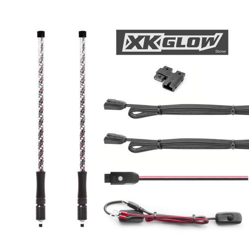 WHIP LIGHT KIT 2X WHIP 32IN XKCHROME APP/ 4X4 OFFROAD UTV ATV