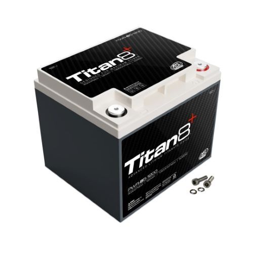 BATTERY 12V LITHIUM PWR TITAN 8 - M6 TERMINAL BOLTS INCLUDED