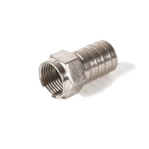 CONNECTOR "F" MALE RG-6 BRASS 100/PACK