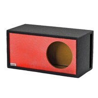 ENCLOSURE CARPETED 10" SINGLE VENTED SPL- RED CARBON FIBER