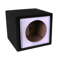 ENCLOSURE CARPETED 10" SINGLE VENTED- WHITE CARBON FIBER