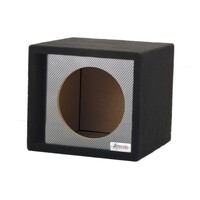 ENCLOSURE CARPETED 12" SINGLE VENTED BLACK CARBON FIBER