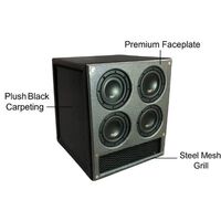 ENCLOSURE 6.5" QUAD SUBWOOFER ONLY-CARBON FIBER FACEPLATE WITH STEEL MESH GRILL AND PLUSH BLACK CARP