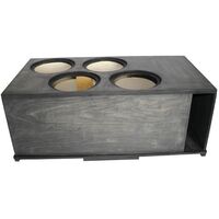 ENCLOSURE 12" PREMIUM BIRCH QUAD VENTED SUB BOX-USA MADE- 32 HZ - PREMIUM STAIN FINISH WITH LEG SUPP