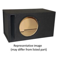 ENCLOSURE 12" SINGLE VENTED POWER T0 ENCLSOURE - PLUSH BLACK CARPET & SILVER SPRINGLOADED TERMINAL C