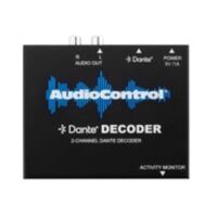 DECODER DANTE DIGITAL AUDIO TO ANALOG RCA L/R POWERED BY POE OR USB-C CONNECTION