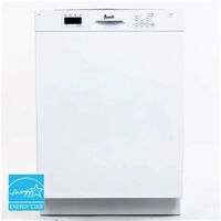 DISHWASHER 24" WHITE BUILT-IN STAINLESS INTERIOR ESTAR FRONT CONTROLS 3 WASH CYCLES