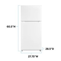 REFRIGERATOR 14.2 CF WHITE 2-DOOR FROST FREE GLASS SHELVES REMOVABLE DOOR BINS GALLON DOOR STORAGE