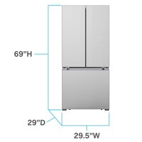 REFRIGERATOR 17.5 CF GRAY W/STAINLESS DOORS GRAY FRENCH DOOR BOTTOM FREEZER FROST FREE