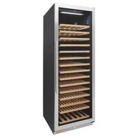 WINE CHILLER 176 BOTTLE SINGLE ZONE REVERSIBLE GLASS DOOR PULL OUT SHELVES